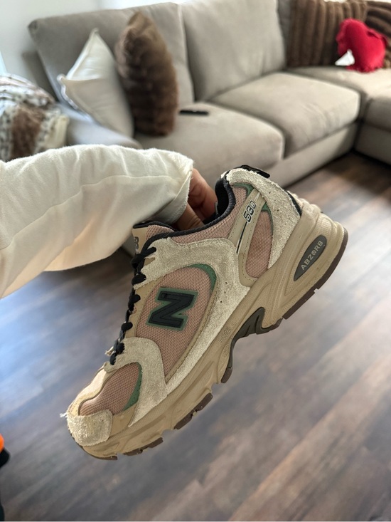 New Balance Shoes - New Balance beige and pink 530 runner with green accents